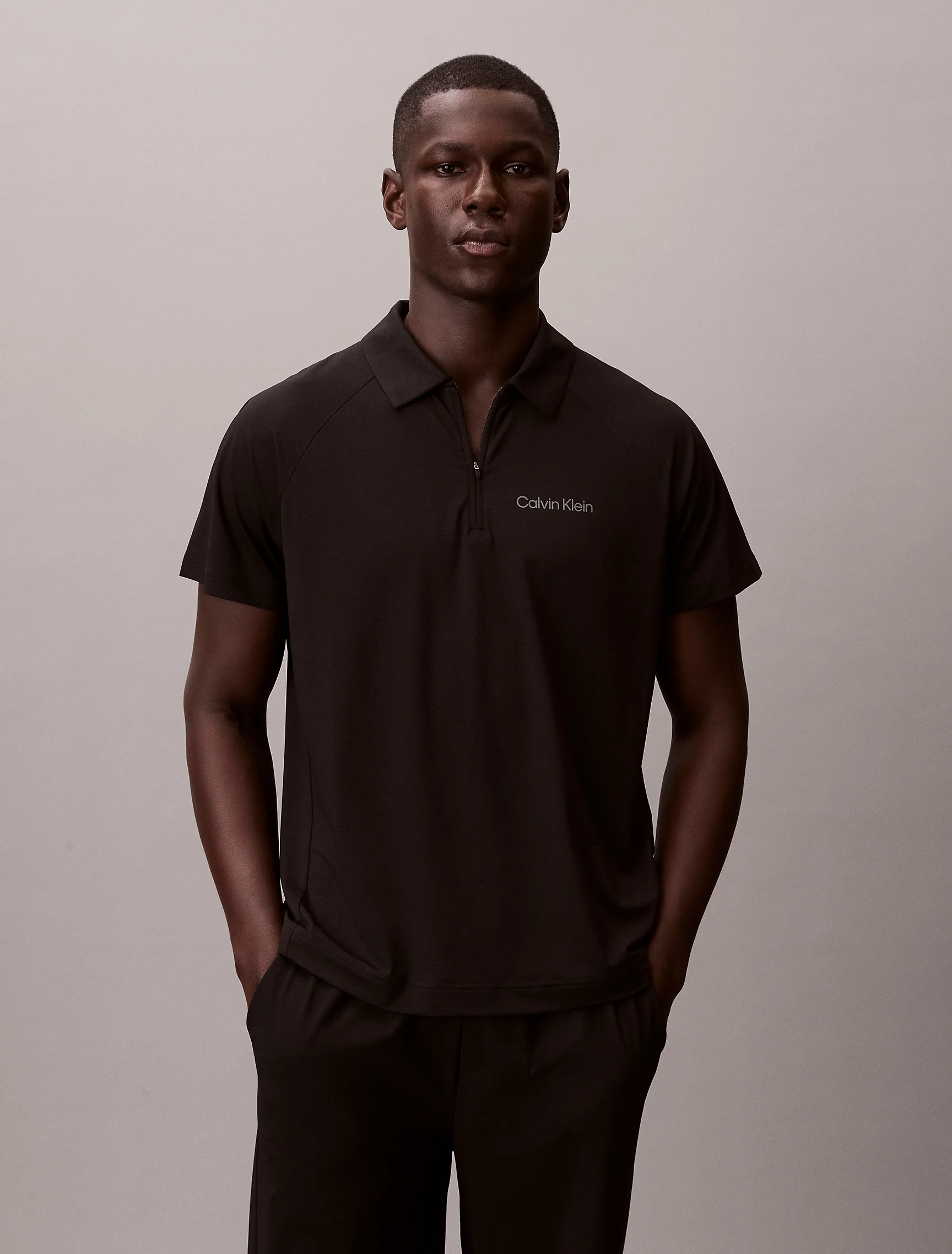 CK SPORT Áo Polo Thể Thao Nam Pique Zip Polo