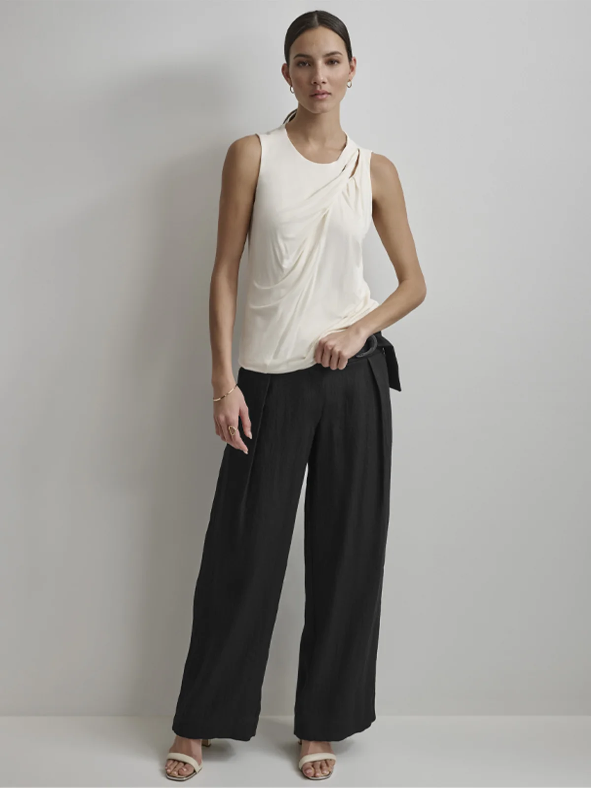 DKNY Áo Kiểu Nữ S/L Twist Neck Knit