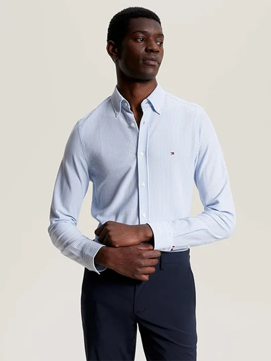 TOMMY HILFIGER Áo Sơ Mi Nam Tay Dài 1985 Knit Stripe SF Shirt