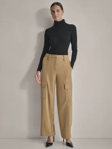 DKNY Quần Dài Nữ Straight Leg Crepe C