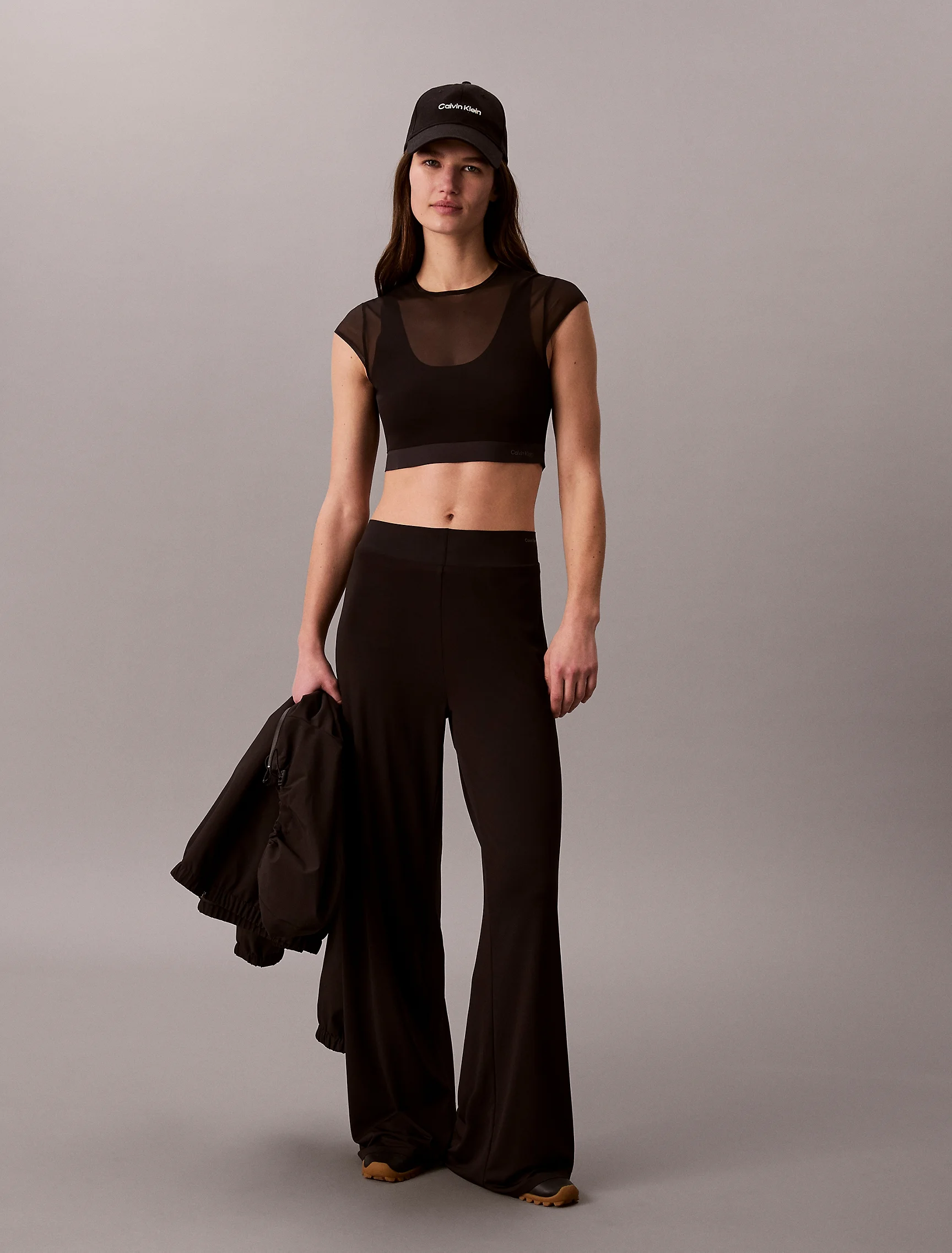 CK SPORT Áo Thun Thể Thao Nữ Icon Sport Sculpt Top