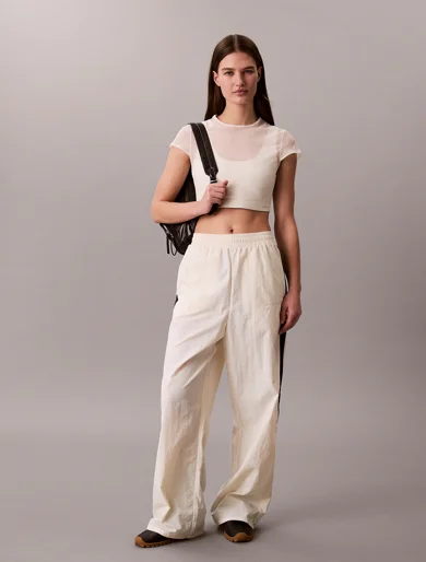 CK SPORT Quần Dài Thể Thao Nữ Icon Sport Wide Leg Track Pants