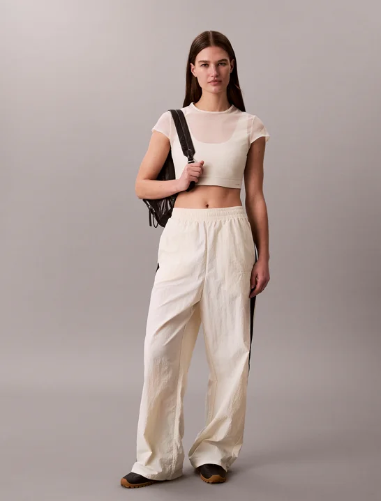 CK SPORT Quần Dài Thể Thao Nữ Icon Sport Wide Leg Track Pants