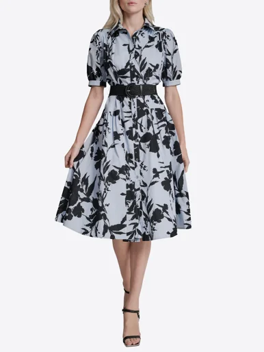DKNY Đầm Nữ S/S Drop Waist Shirt Dress