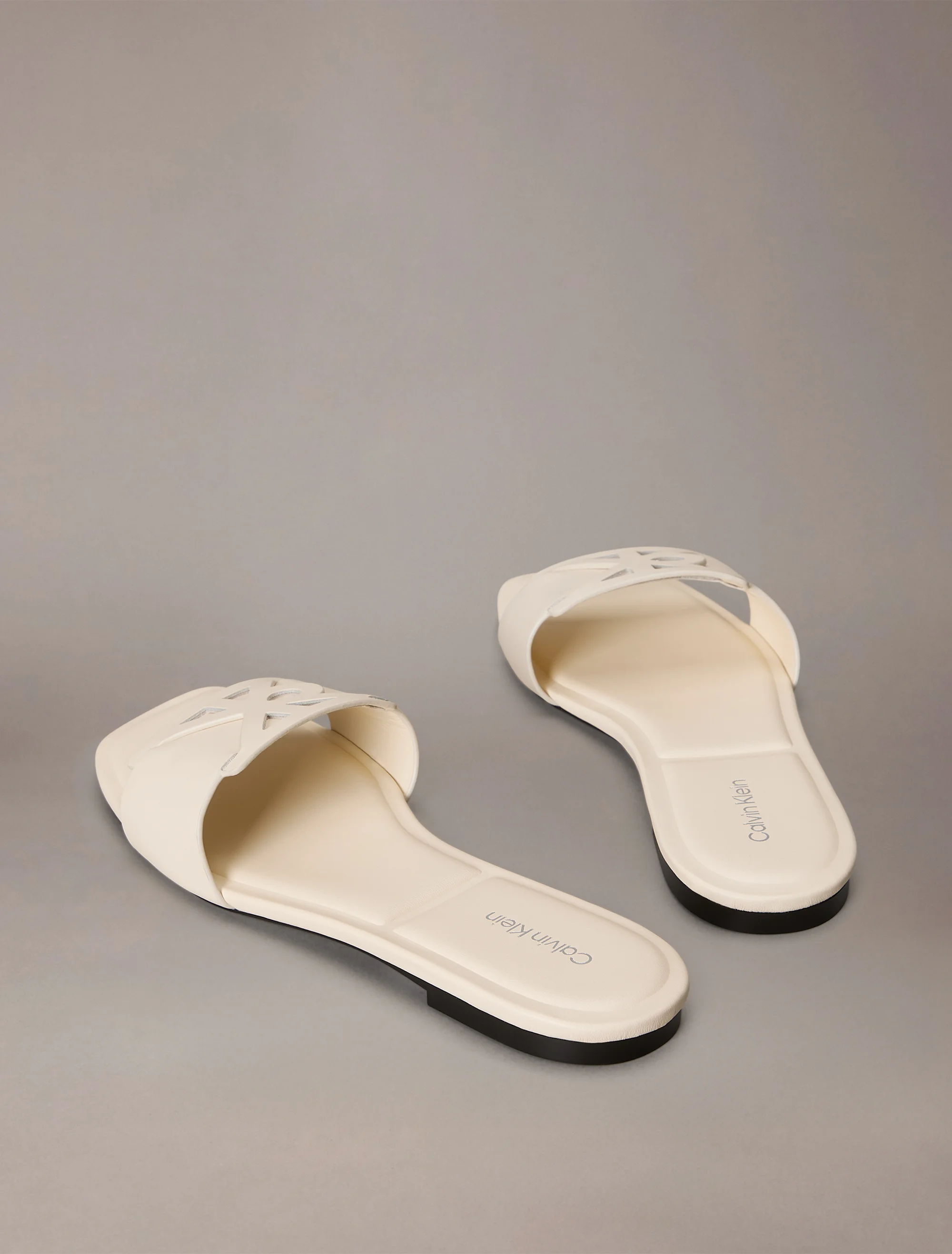 CK ACCESSORIES Dép Nữ Leather Square Toe Flat Sandals