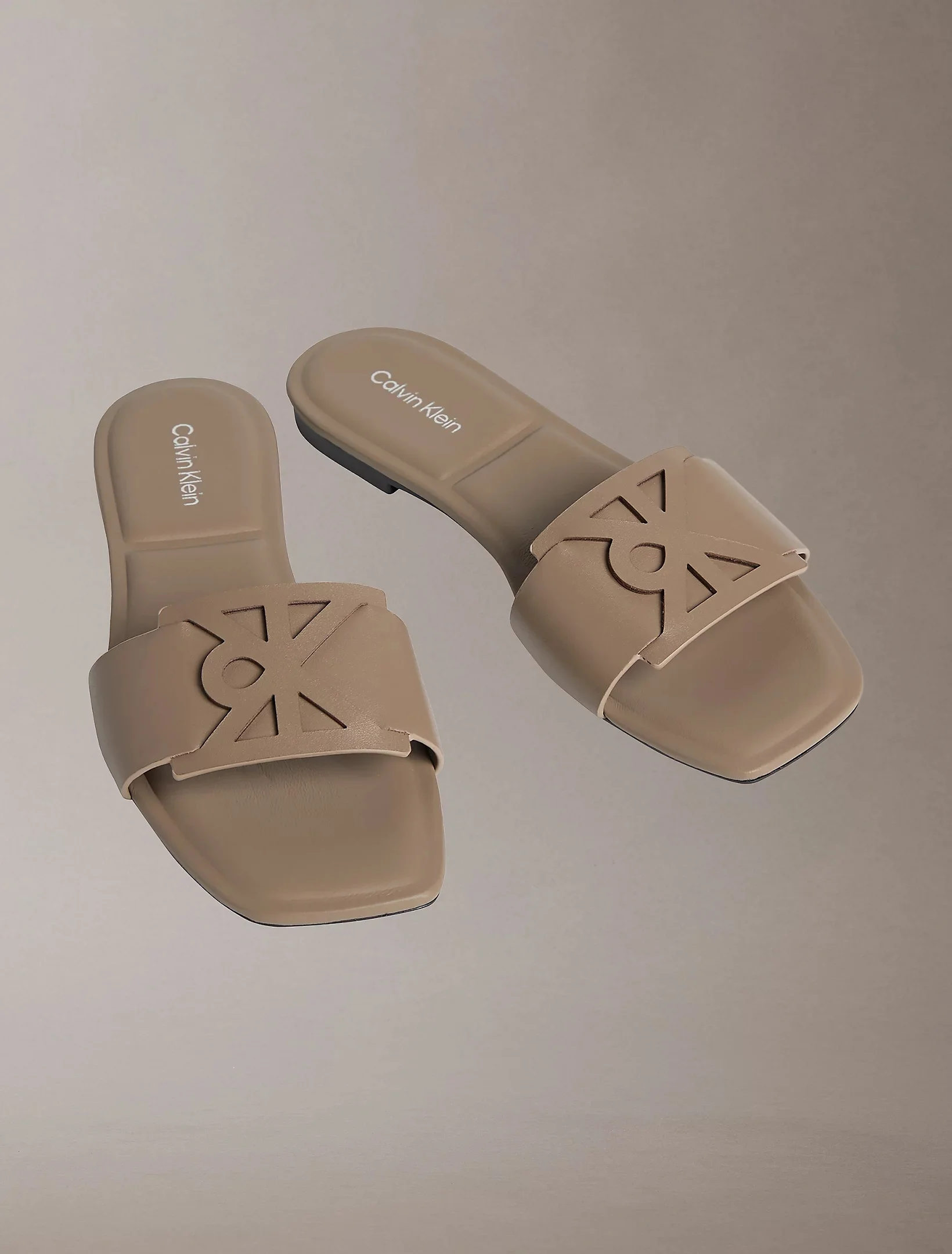 CK ACCESSORIES Dép Nữ Leather Square Toe Flat Sandals