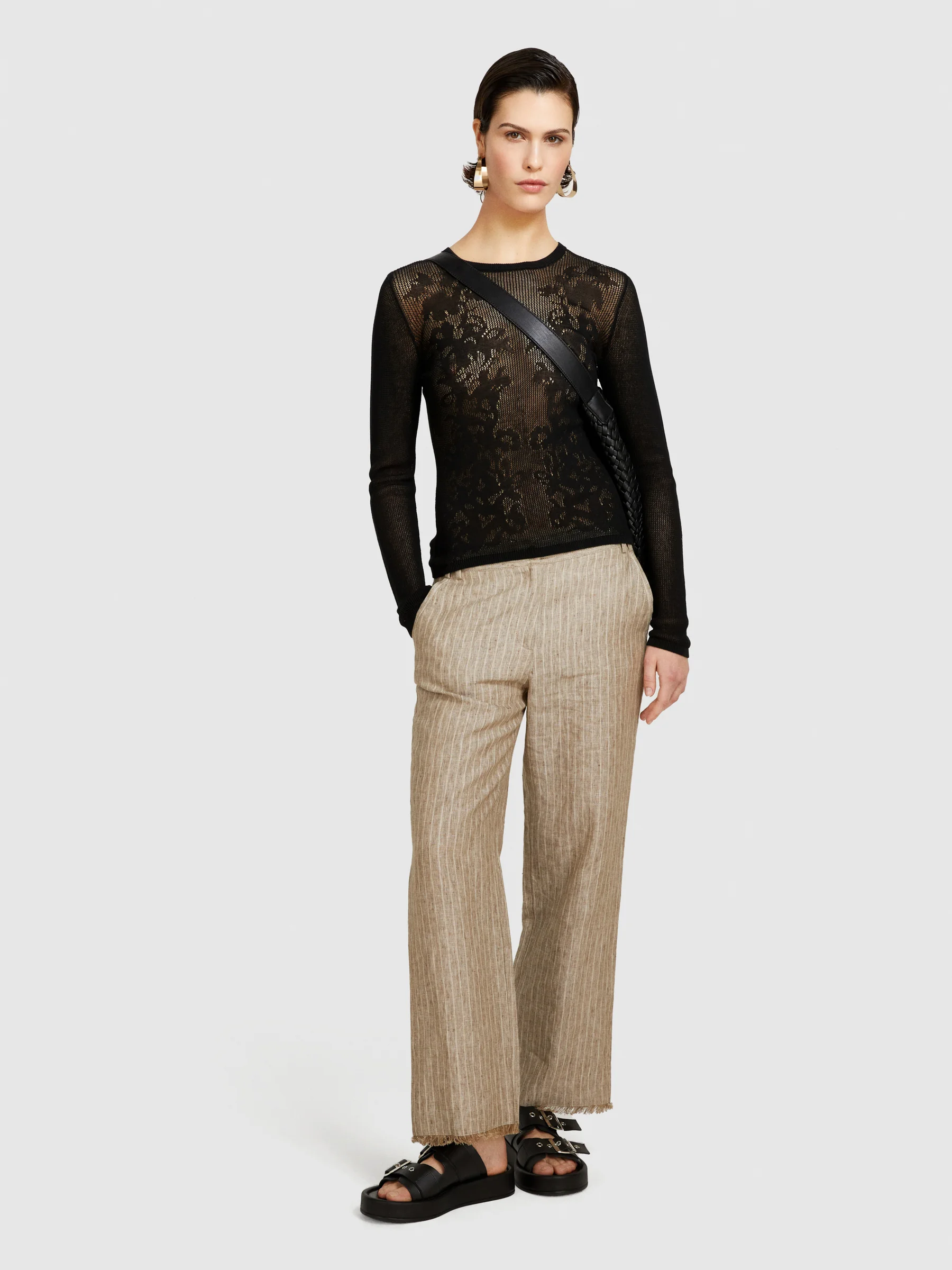 SISLEY Áo Len Dài Tay Nữ Women Sweater