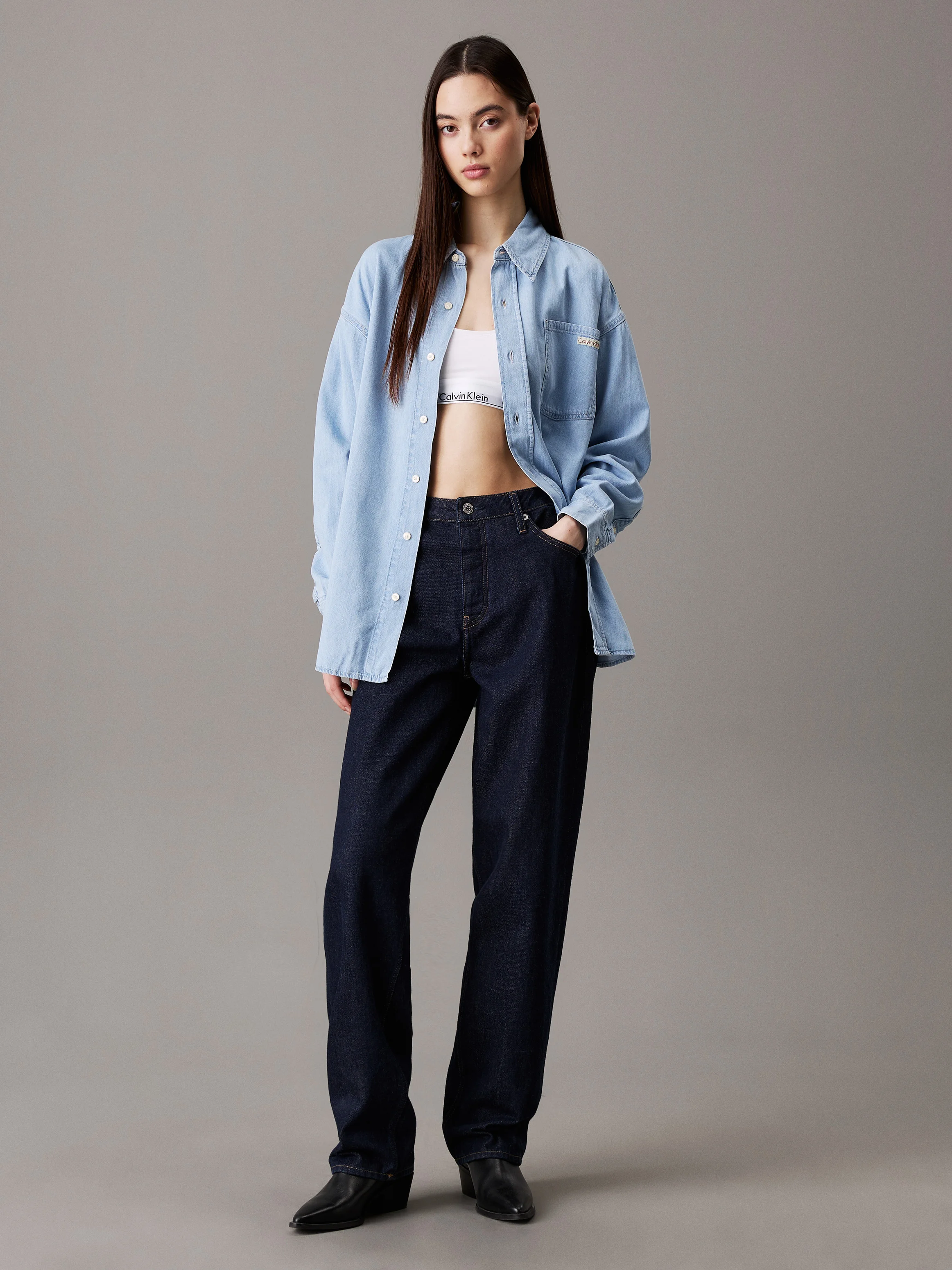 CK JEANS Áo Sơ Mi Nữ Oversized Fit