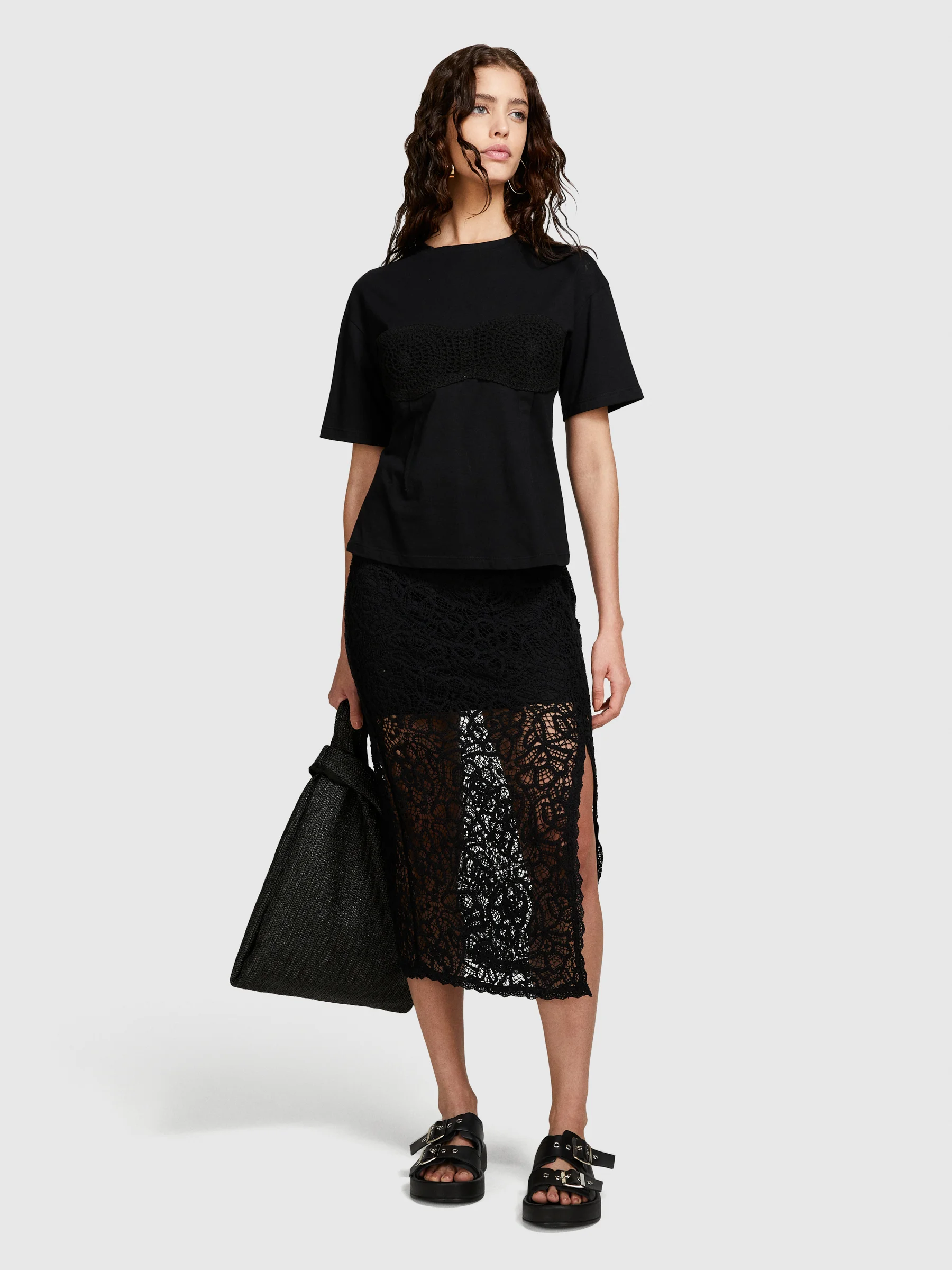 SISLEY Áo Thun Ngắn Tay Nữ Women T-Shirt