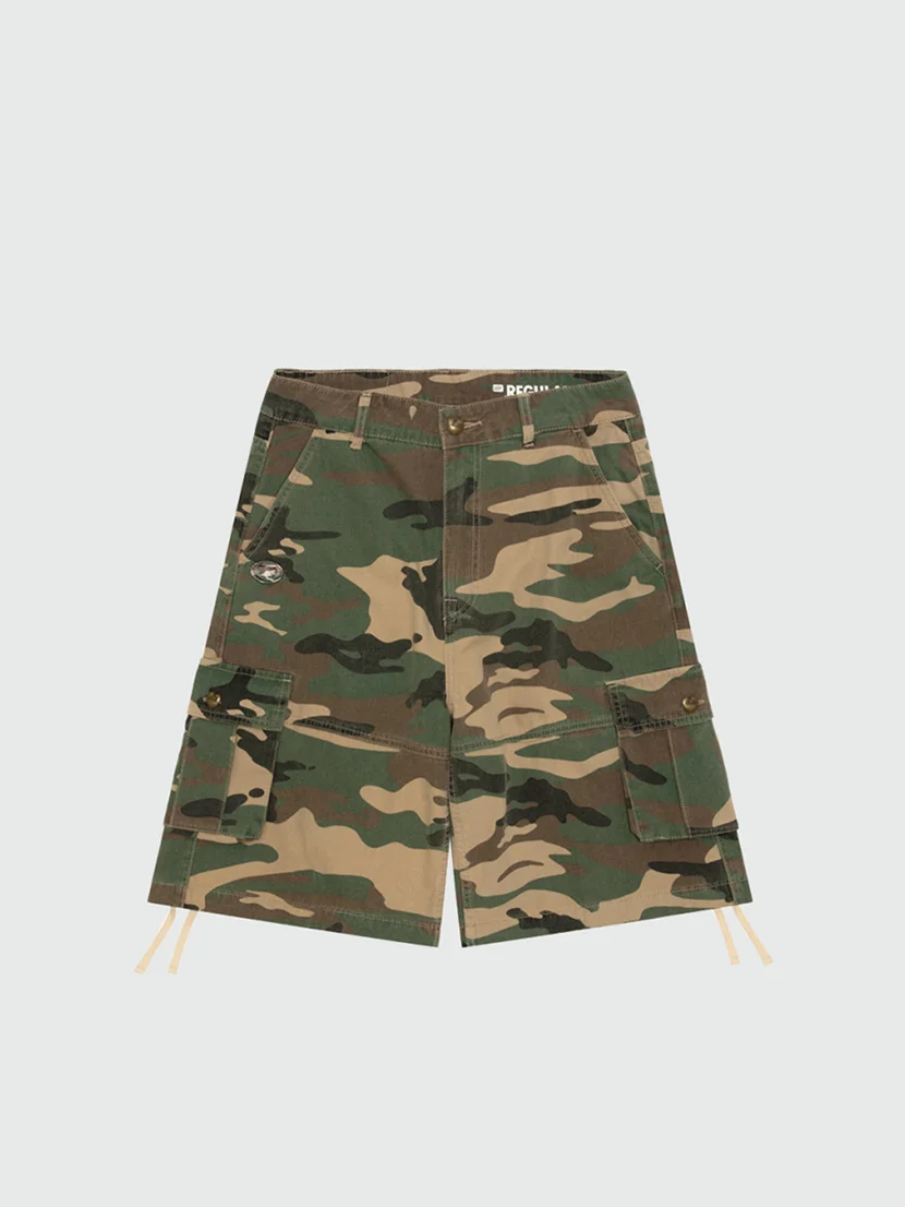 AAPE Quần Ngắn Nữ - Moonface camo cargo shorts