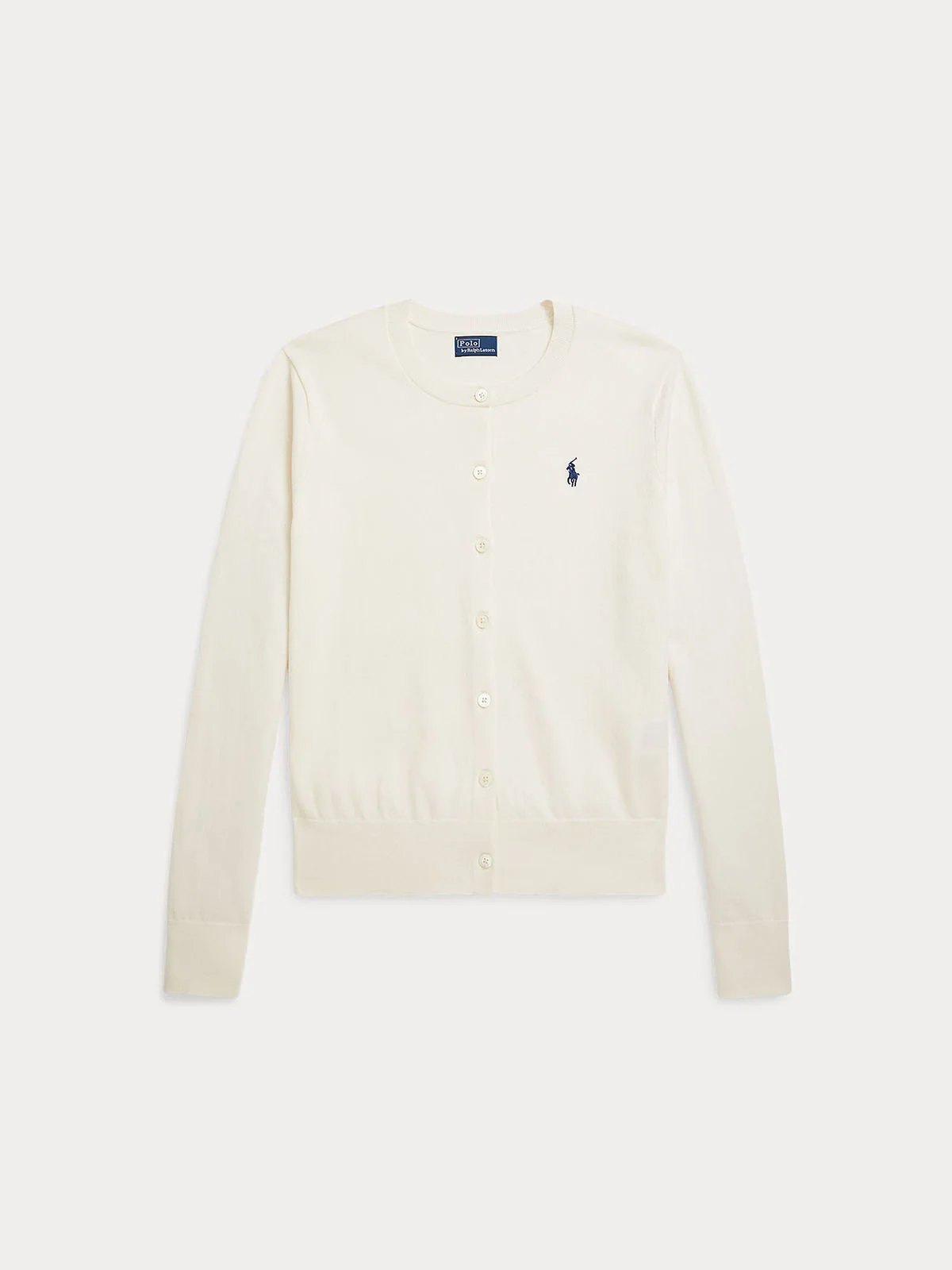 POLO RALPH LAUREN Áo Cardigan Nữ Tay Dài Stretch Cotton-Blend Crewneck Cardigan