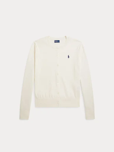 POLO RALPH LAUREN Áo Cardigan Nữ Tay Dài Stretch Cotton-Blend Crewneck Cardigan