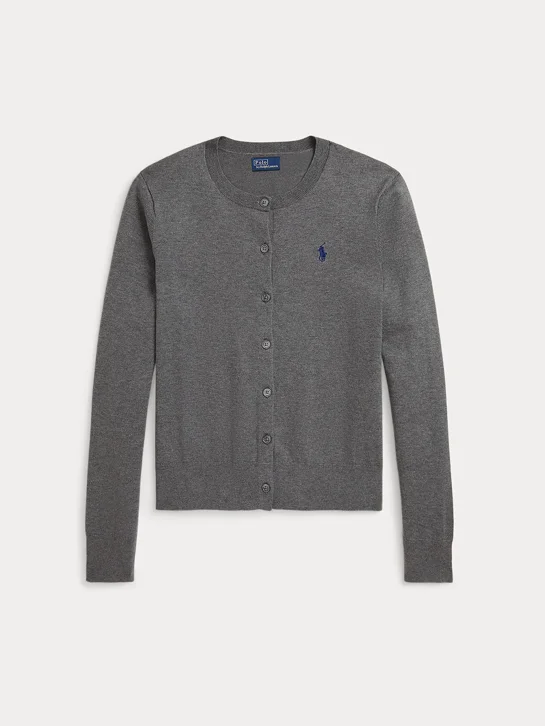 POLO RALPH LAUREN Áo Cardigan Nữ Tay Dài Stretch Cotton-Blend Crewneck Cardigan