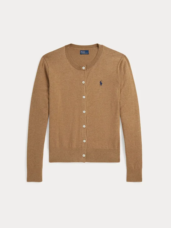 POLO RALPH LAUREN Áo Cardigan Nữ Tay Dài Stretch Cotton-Blend Crewneck Cardigan