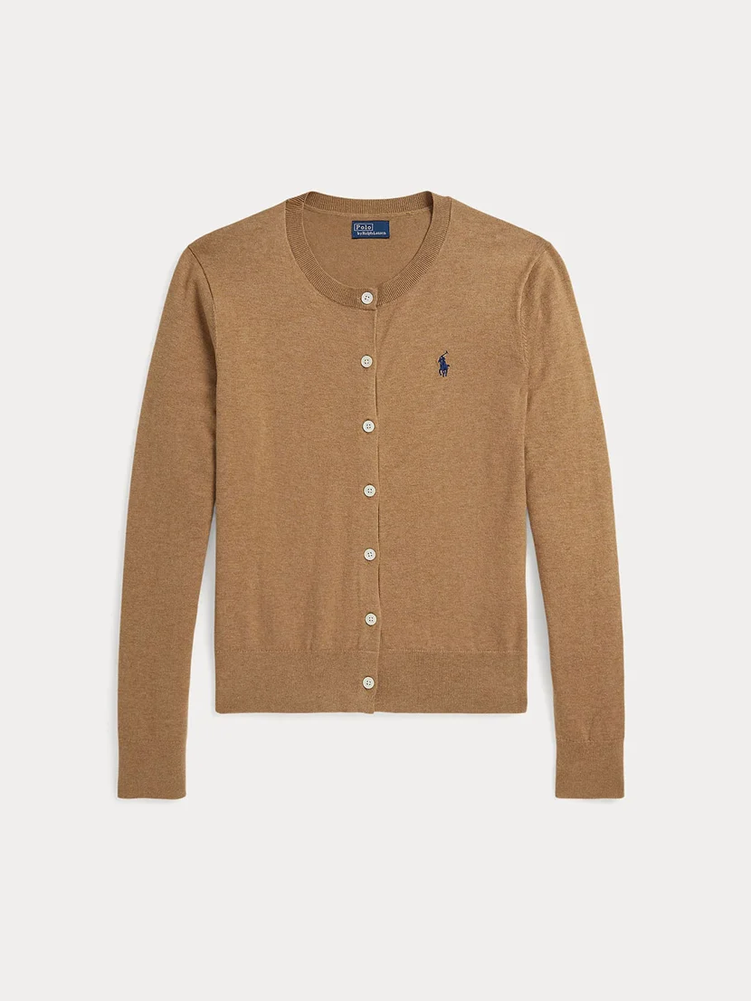 POLO RALPH LAUREN Áo Cardigan Nữ Tay Dài Stretch Cotton-Blend Crewneck Cardigan