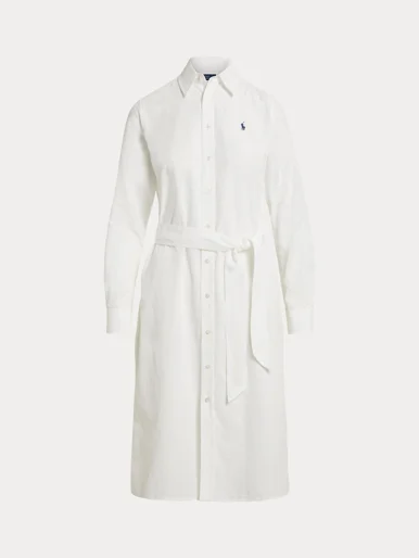 POLO RALPH LAUREN Đầm Nữ Cotton-Linen Belted Shirtdress