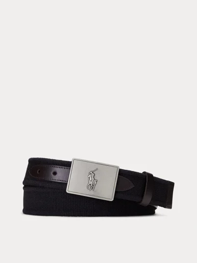 POLO RALPH LAUREN Dây Nịt Nam Pony Plaque Canvas & Leather Belt