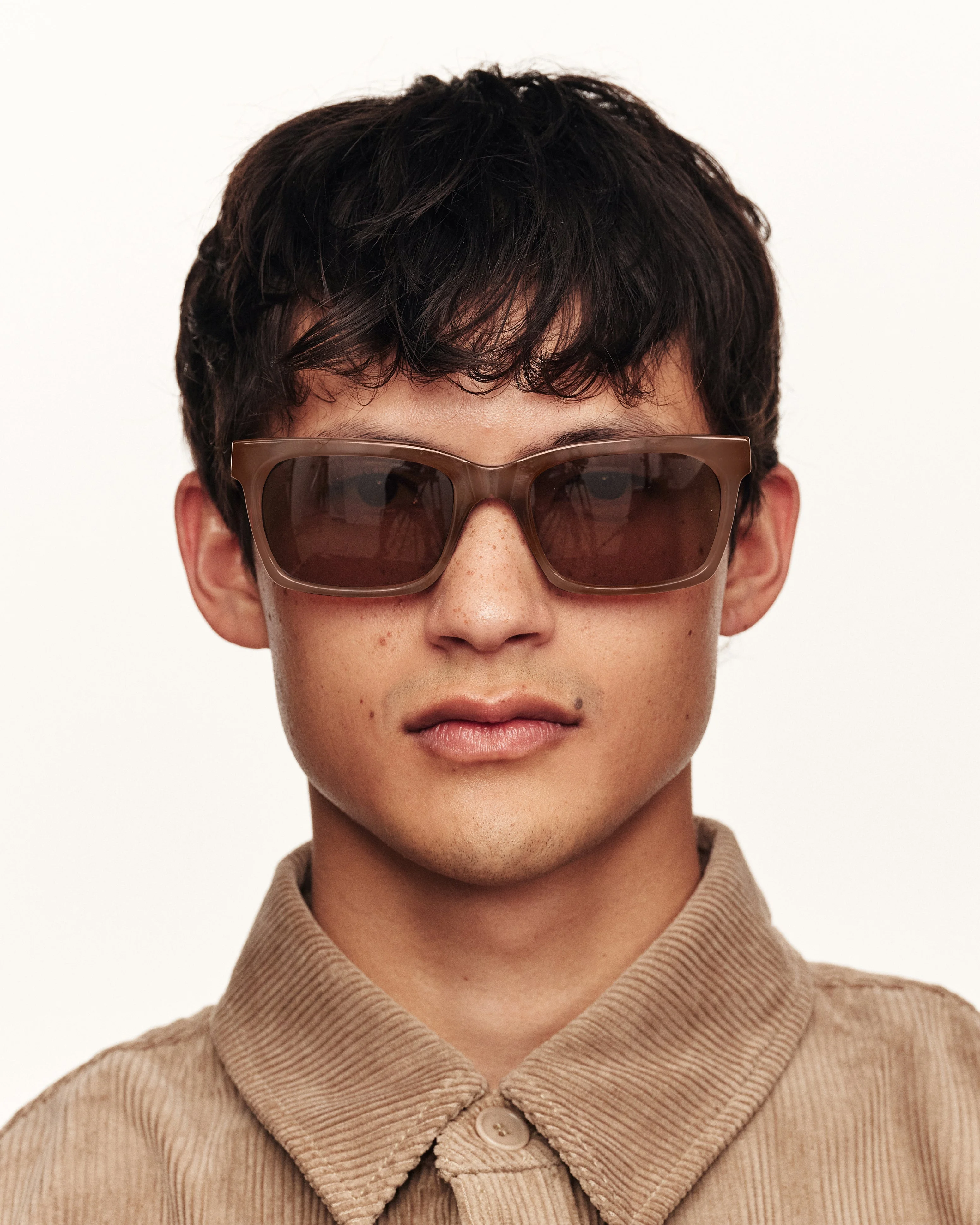 SUNNIES STUDIOS Kính Mát Gọng Chữ Nhật Dean Milky Gray Brown Hickory