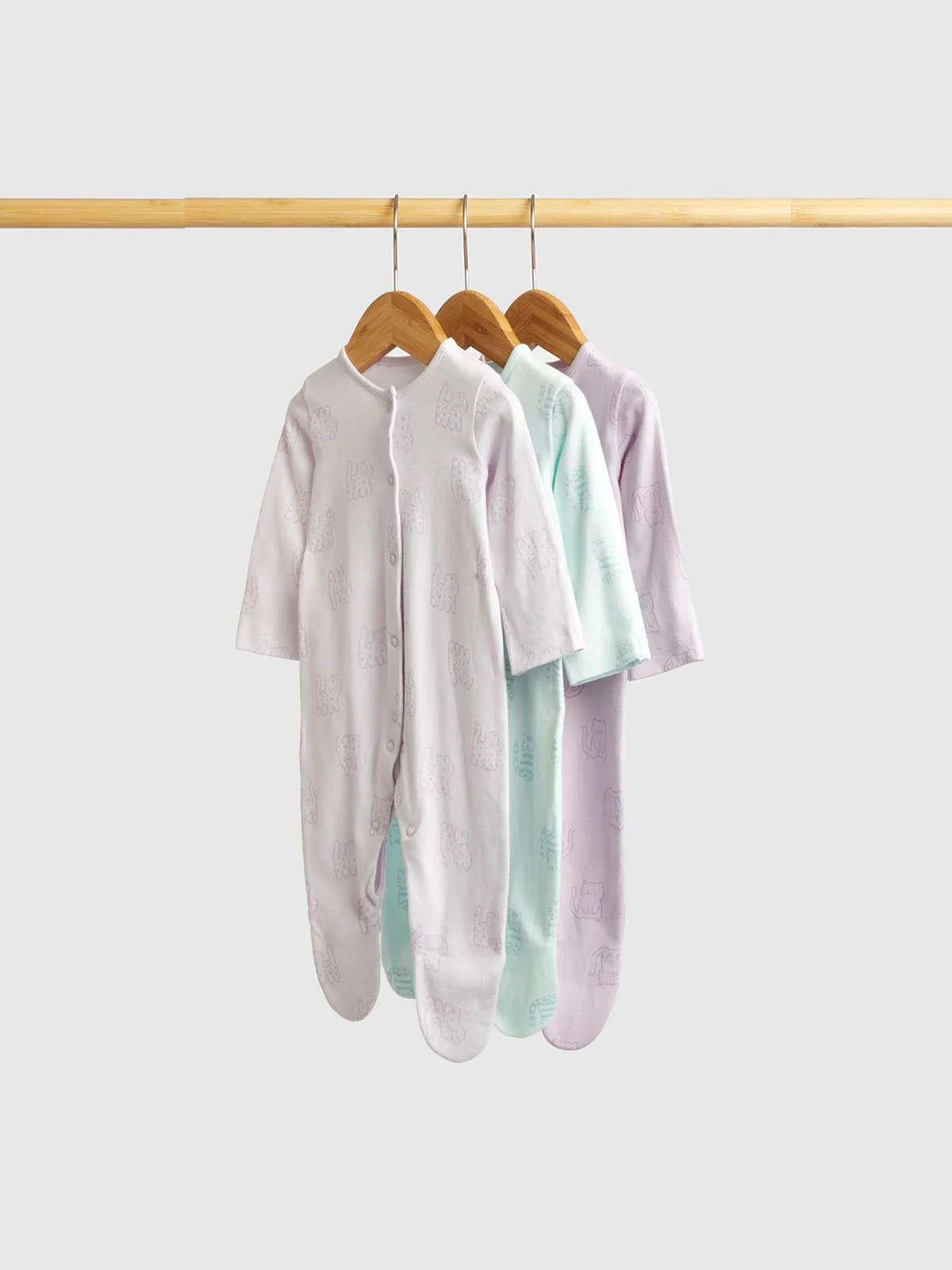 mothercare Bộ 3 áo liền quần bé gái