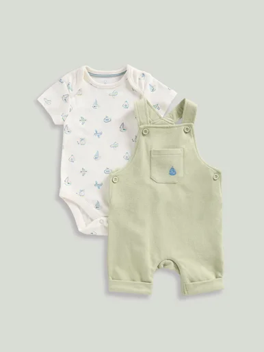 mothercare Bộ 2 - áo liền quần, quần yếm bé trai