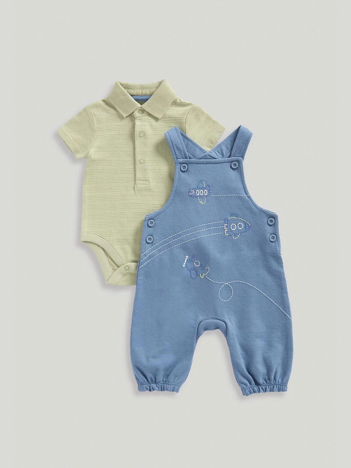 mothercare Bộ 2 - áo liền quần, quần yếm bé trai