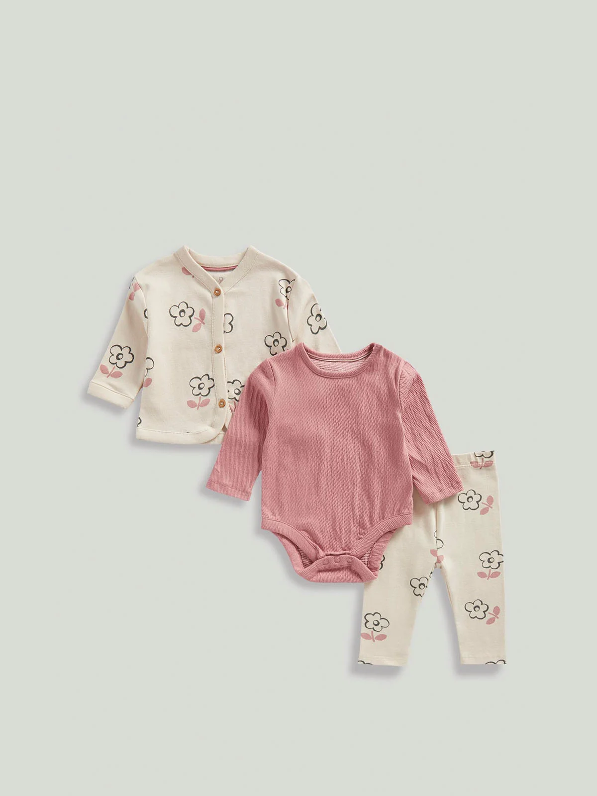 mothercare Bộ 3 - áo liền quần, quần, áo bé gái