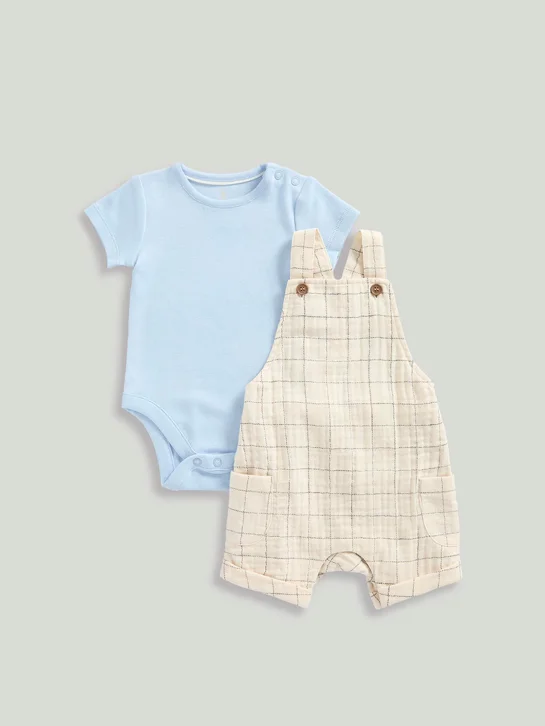 mothercare Bộ 2 - áo liền quần, quần yếm bé trai
