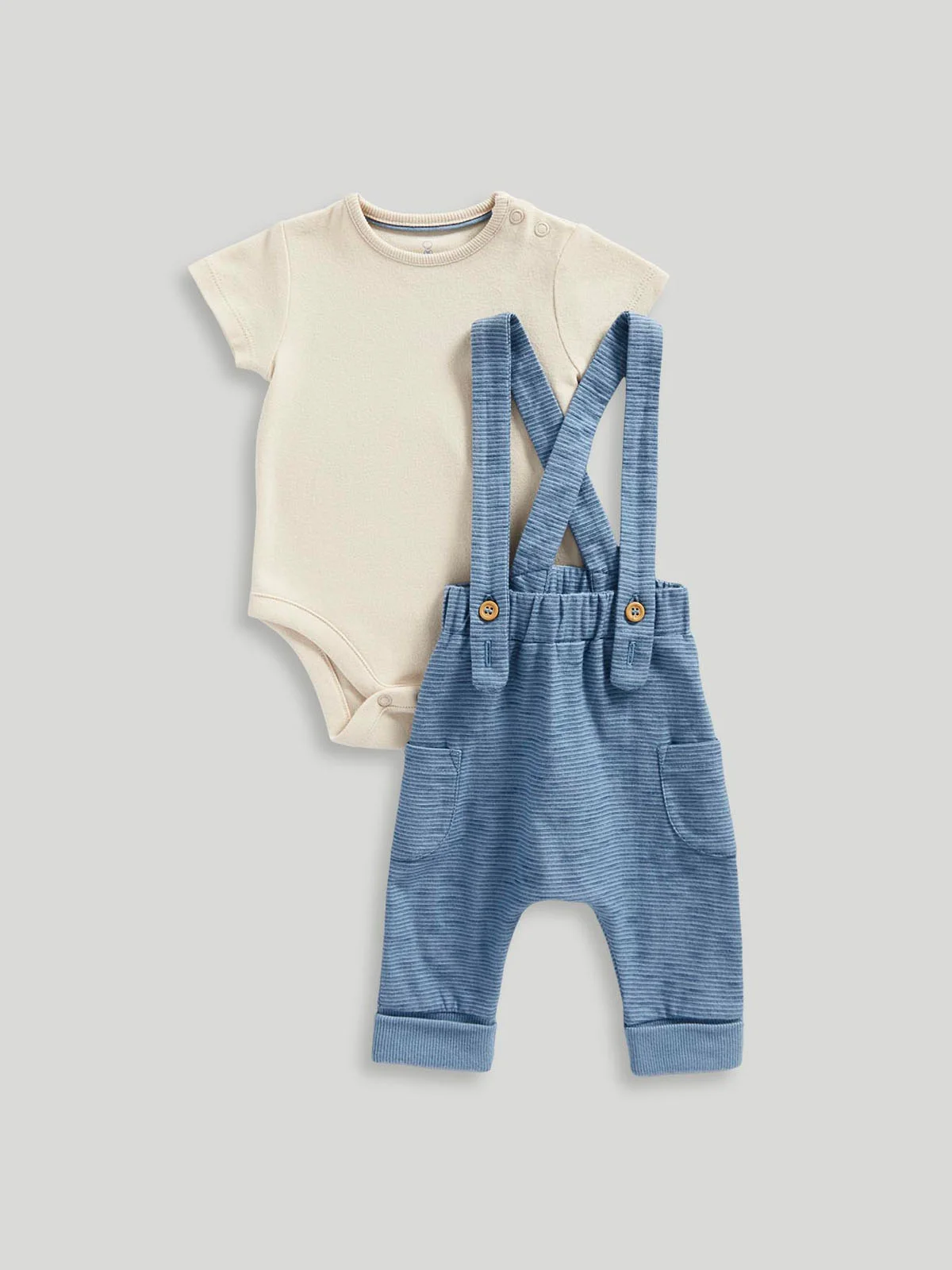 mothercare Bộ 2 - áo liền quần, quần yếm bé trai