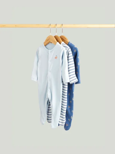 mothercare Bộ 3 áo liền quần bé trai