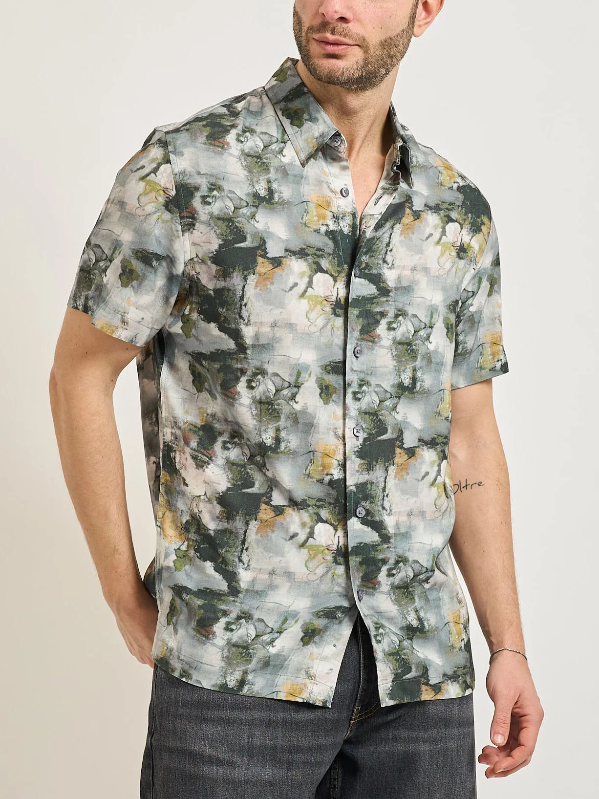 GUESS MAN Áo Sơ Mi Nam - Eco Rayon Allover Abstract Flo