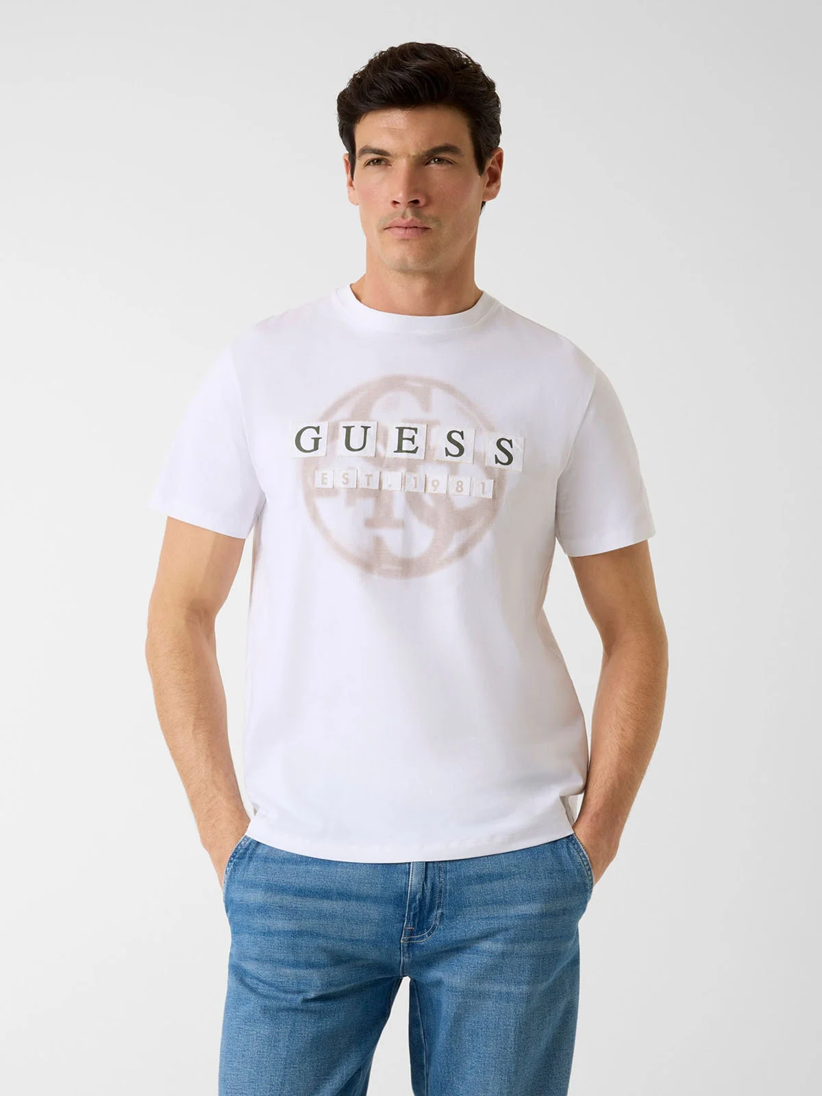 GUESS MAN Áo Thun Nam - Cn Ss Patch Logo 4G Tee