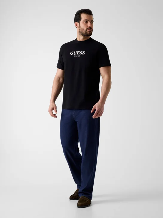 GUESS MAN Áo Thun Nam - Cn Ss Guess Logo Contrast Stit
