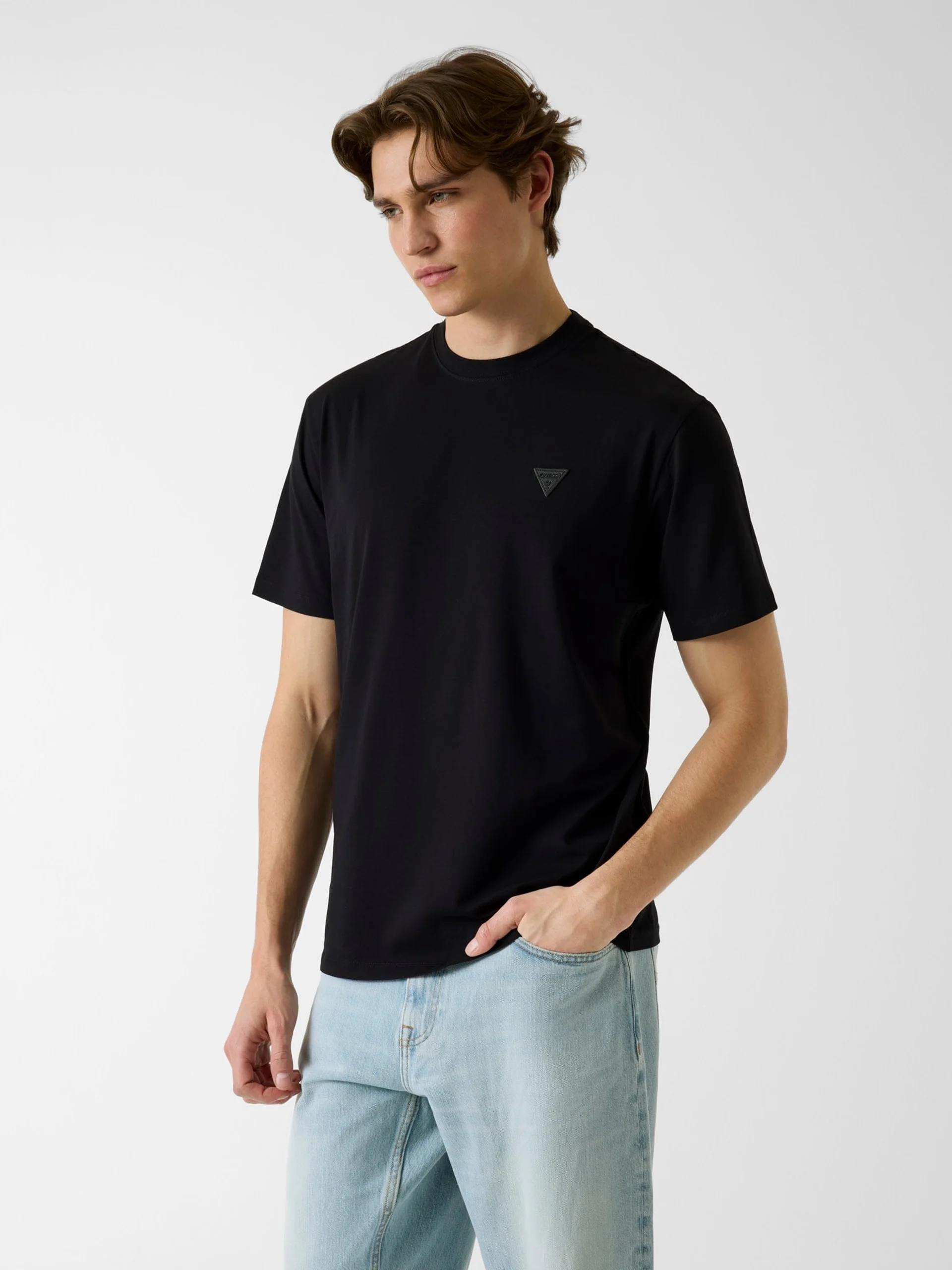 GUESS MAN Áo Thun Nam - Cn Ss Small Patch Cotton Modal
