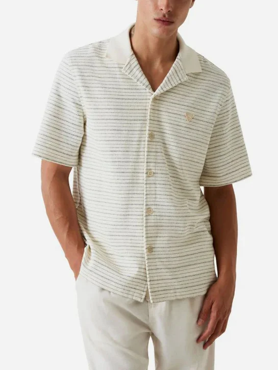 GUESS MAN Áo Sơ Mi Nam - Ss Yd Waffle Bowling Knit Top