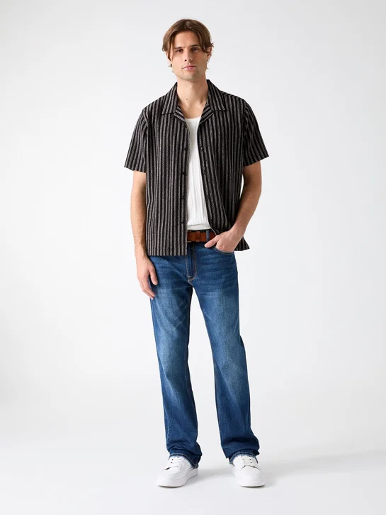 GUESS MAN Áo Sơ Mi Nam - Resort Blend Textured Ss Shirt