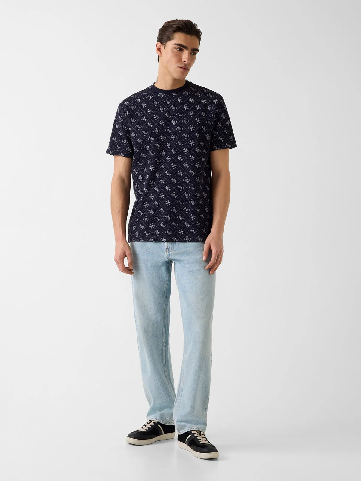 GUESS MAN Áo Thun Nam - Cn Ss Jacquard 4G Knit Top