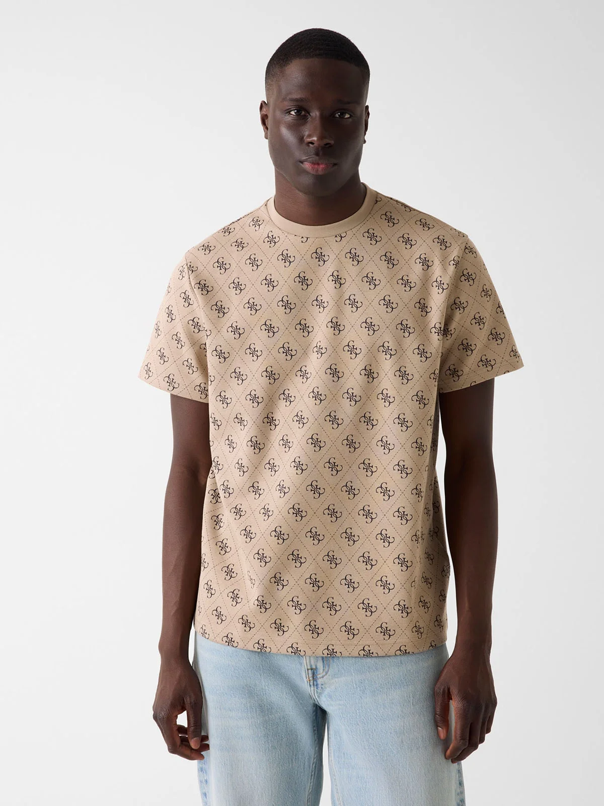 GUESS MAN Áo Thun Nam - Cn Ss Jacquard 4G Knit Top