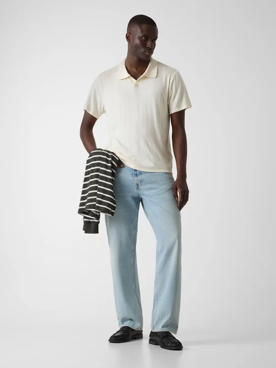 GUESS MAN Áo Polo Nam - Andro Rib Knit Ss Johhny Colla