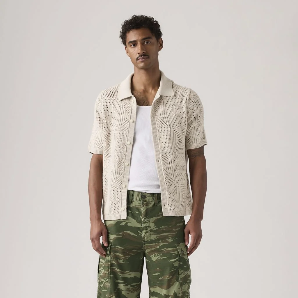 LEVI'S Áo Len Nam Tay Ngắn - Regular Sweater Camp Shirt