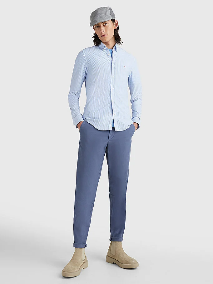 TOMMY HILFIGER Áo Sơ Mi Nam Tay Dài 1985 Knit Stripe Sf Shirt