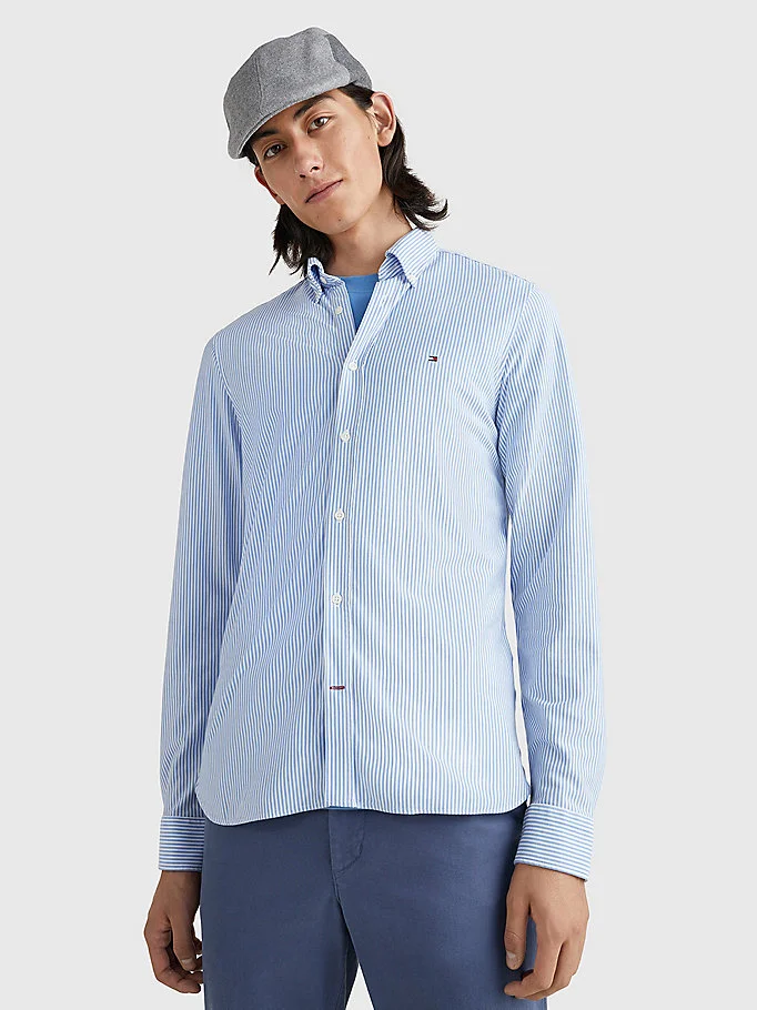 TOMMY HILFIGER Áo Sơ Mi Nam Tay Dài 1985 Knit Stripe Sf Shirt