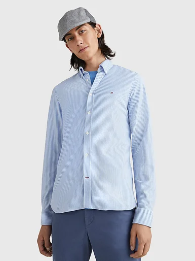 TOMMY HILFIGER Áo Sơ Mi Nam Tay Dài 1985 Knit Stripe Sf Shirt