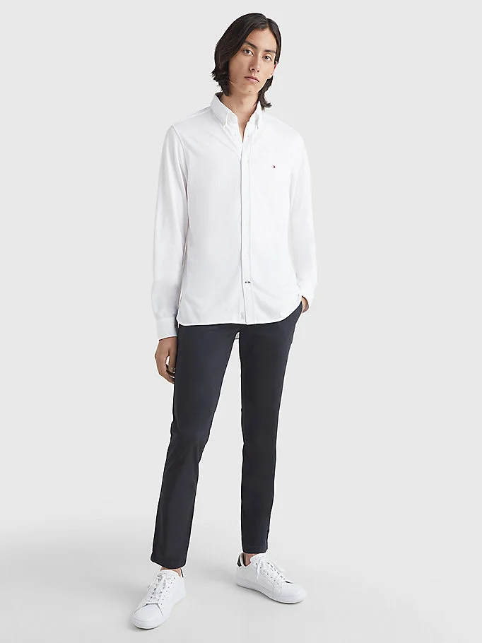 TOMMY HILFIGER Áo Sơ Mi Nam Tay Dài 1985 Knit Solid Sf Shirt