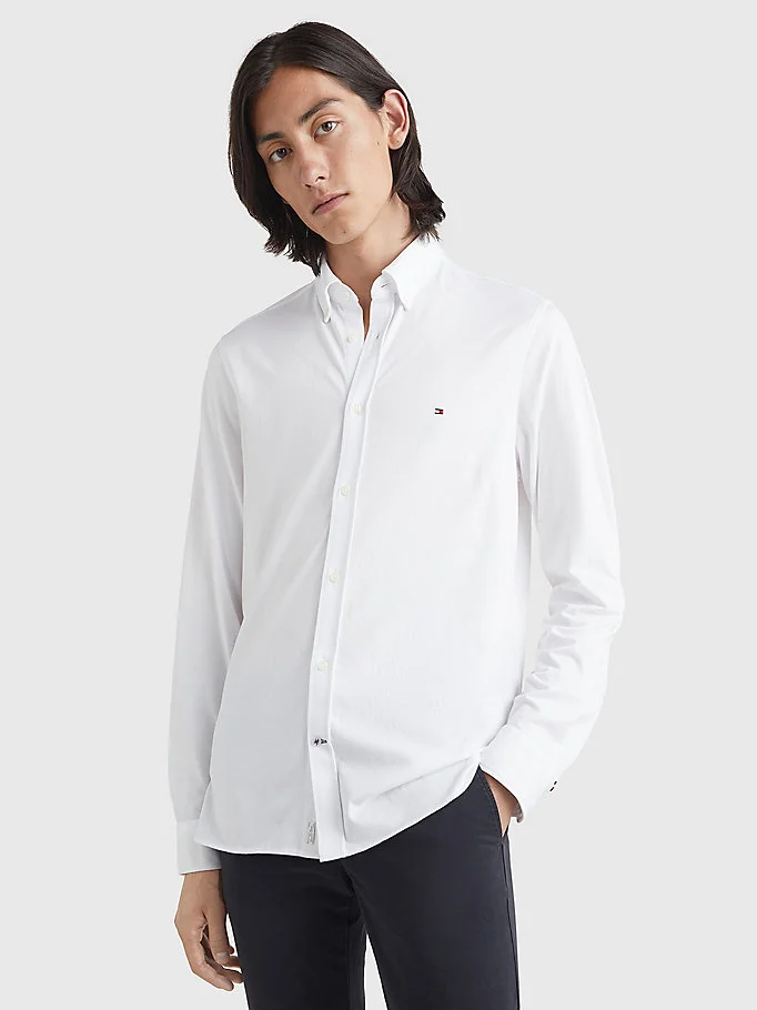 TOMMY HILFIGER Áo Sơ Mi Nam Tay Dài 1985 Knit Solid Sf Shirt