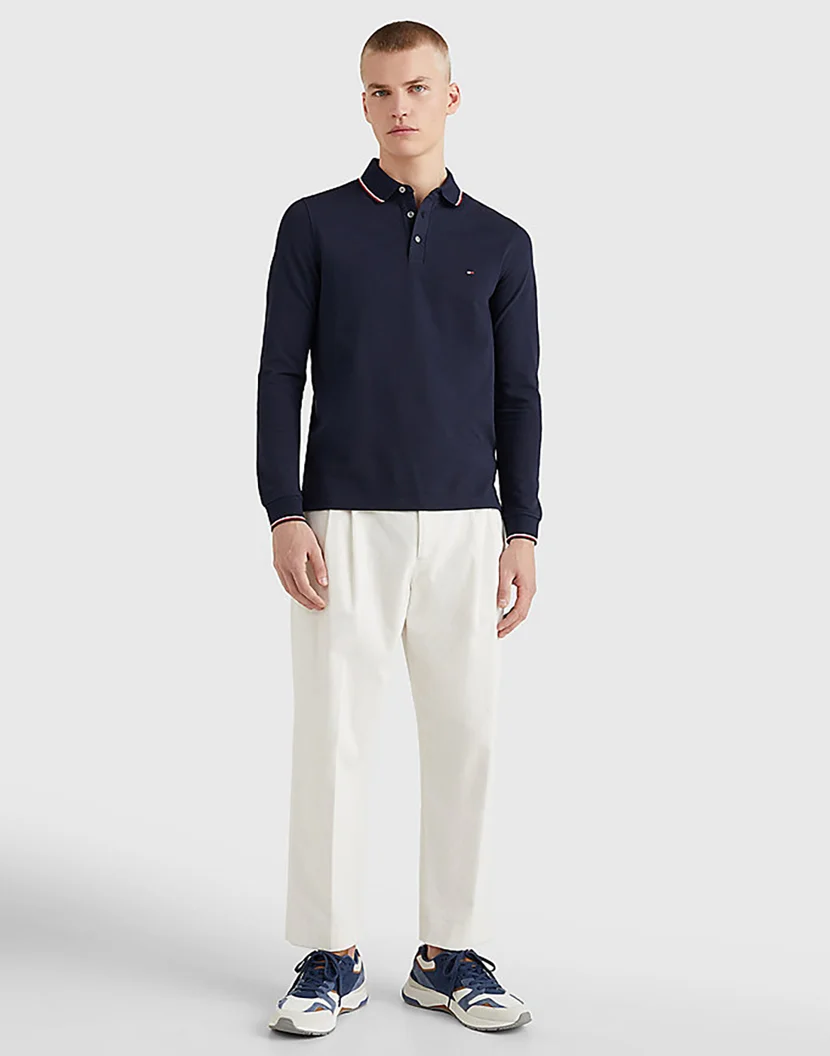 TOMMY HILFIGER Áo Polo Nam Tay Dài 1985 RWB Tipped Slim Ls Polo
