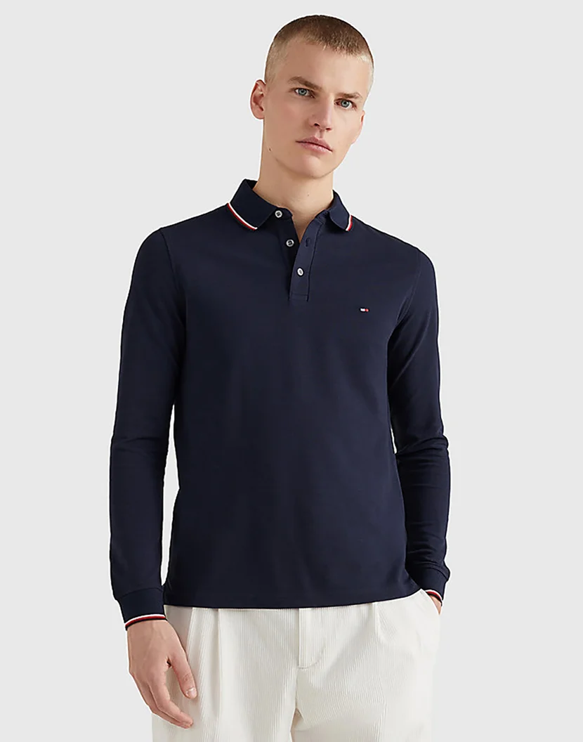 TOMMY HILFIGER Áo Polo Nam Tay Dài 1985 RWB Tipped Slim Ls Polo