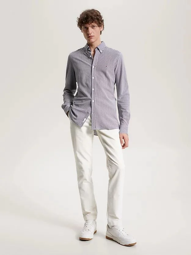 TOMMY HILFIGER Áo Sơ Mi Nam Tay Dài 1985 Knit Stripe Sf Shirt