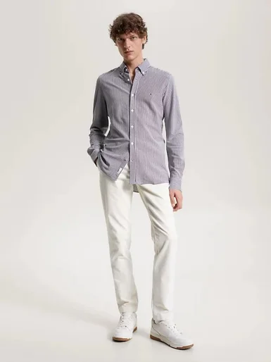 TOMMY HILFIGER Áo Sơ Mi Nam Tay Dài 1985 Knit Stripe Sf Shirt