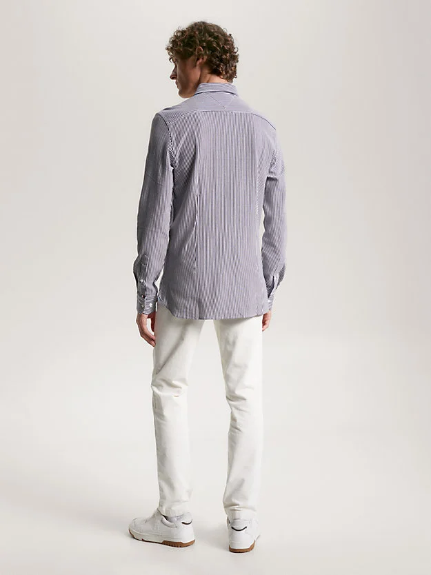 TOMMY HILFIGER Áo Sơ Mi Nam Tay Dài 1985 Knit Stripe Sf Shirt
