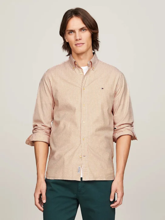 TOMMY HILFIGER Áo Sơ Mi Nam Tay Dài - 1985 Flex Oxford Stripe RF Shirt